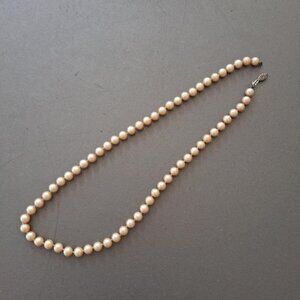 BEAD PEARL COSTUME JEWELRY NECKLANCE-10"